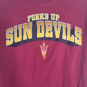Forks Up Sun Devils Size Med T-Shirt Cotton
